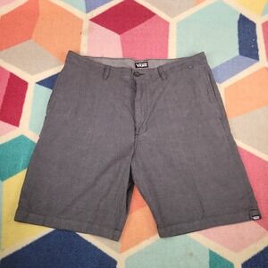 Vans Mens Chino Shorts Charcoal Gray Heather Flat Front Skateboard Casual 34